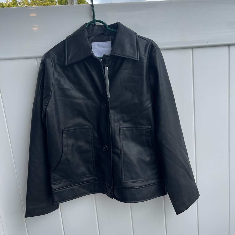 NVLT Vegan Leather Trucker Jacket